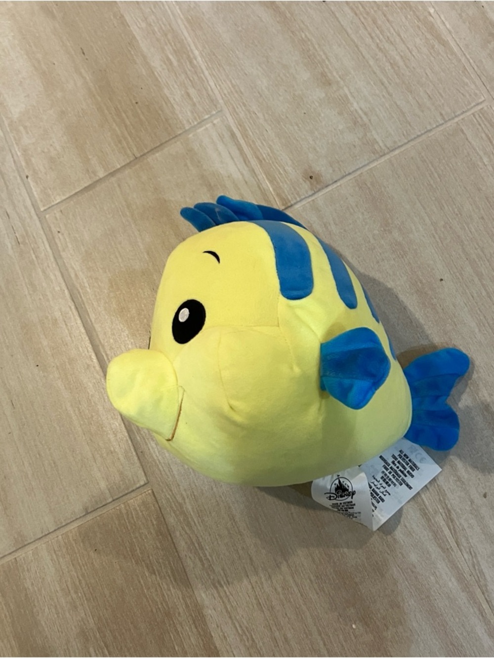Disney Flounder Plush - Yellow and Blue Soft Toy
